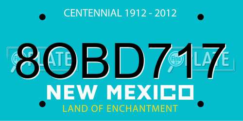 8OBD717 New Mexico License Plate