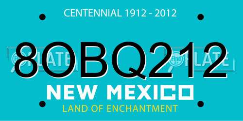 8OBQ212 New Mexico License Plate