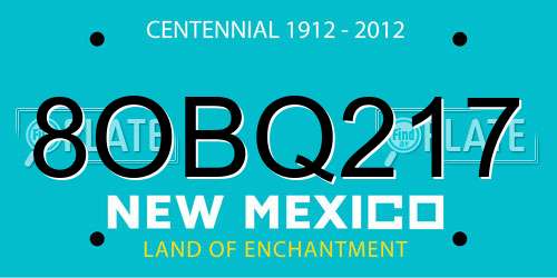8OBQ217 New Mexico License Plate