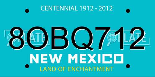 8OBQ712 New Mexico License Plate