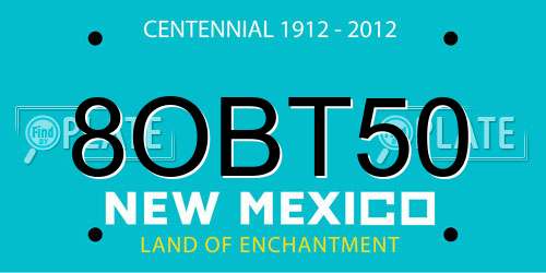 8OBT50 New Mexico License Plate