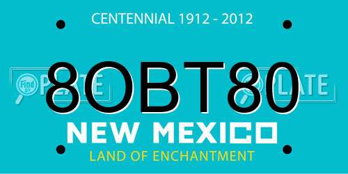 8OBT80 New Mexico License Plate