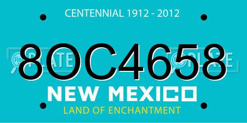 8OC4658 New Mexico License Plate