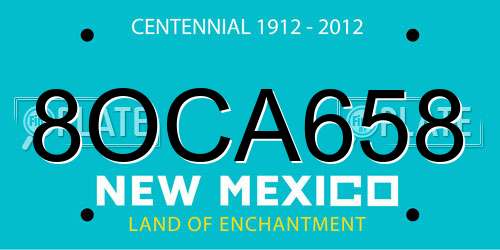 8OCA658 New Mexico License Plate
