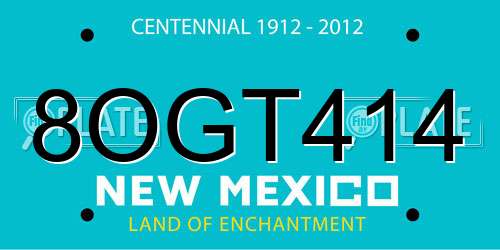 8OGT414 New Mexico License Plate