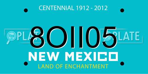 8OII05 New Mexico License Plate