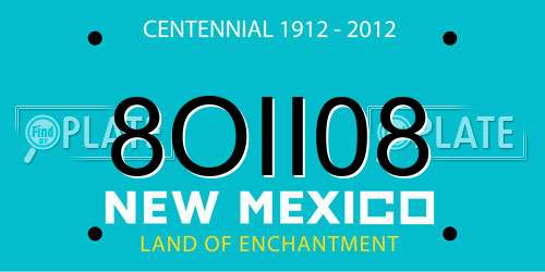 8OII08 New Mexico License Plate