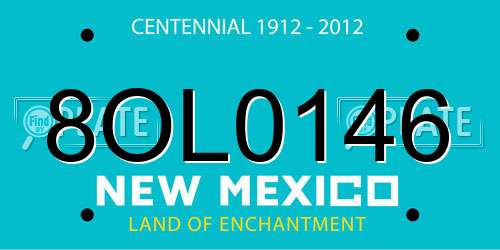 8OL0146 New Mexico License Plate