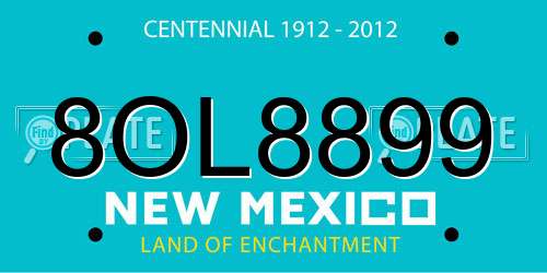 8OL8899 New Mexico License Plate