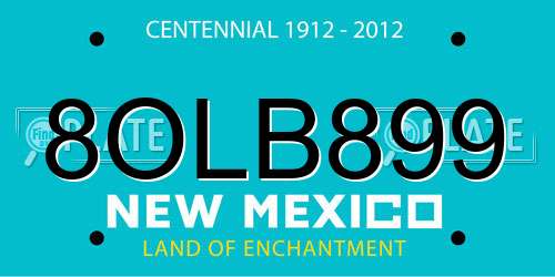 8OLB899 New Mexico License Plate