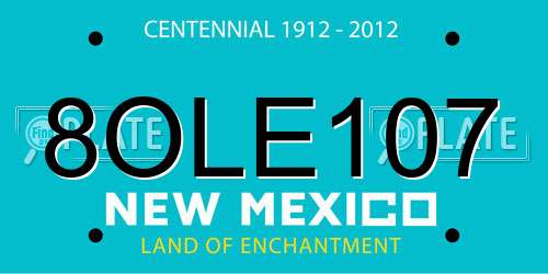 8OLE107 New Mexico License Plate