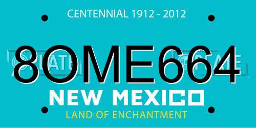 8OME664 New Mexico License Plate