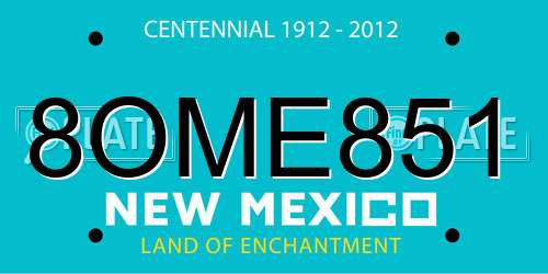 8OME851 New Mexico License Plate