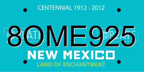 8OME925 New Mexico License Plate