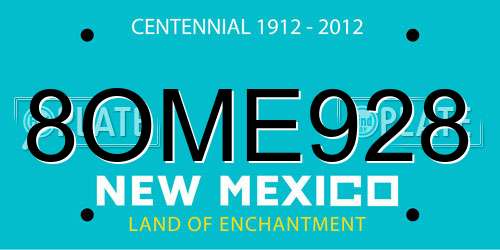 8OME928 New Mexico License Plate