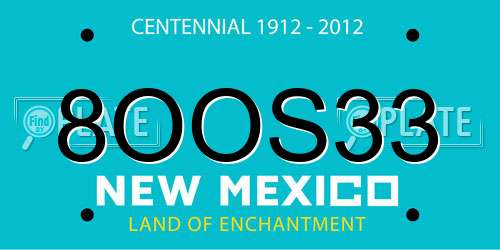 8OOS33 New Mexico License Plate