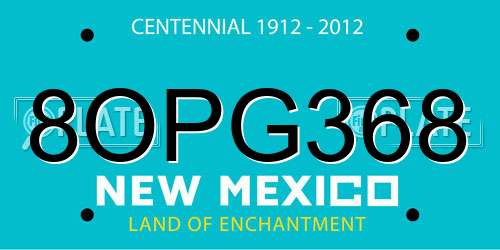 8OPG368 New Mexico License Plate