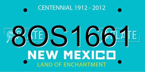 8OS1661 New Mexico License Plate