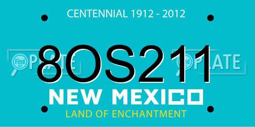 8OS211 New Mexico License Plate