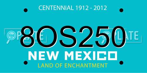 8OS250 New Mexico License Plate