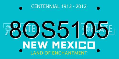 8OS5105 New Mexico License Plate