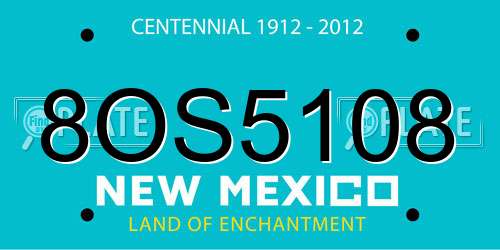 8OS5108 New Mexico License Plate
