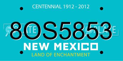 8OS5853 New Mexico License Plate