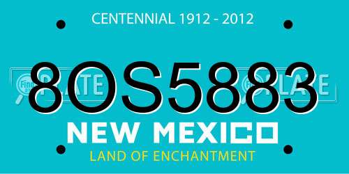 8OS5883 New Mexico License Plate