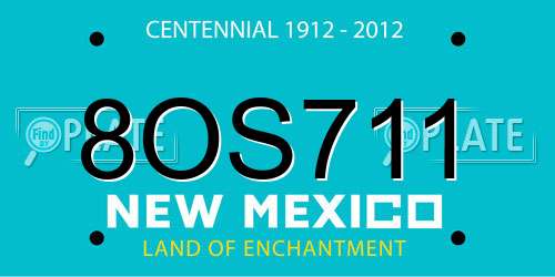 8OS711 New Mexico License Plate