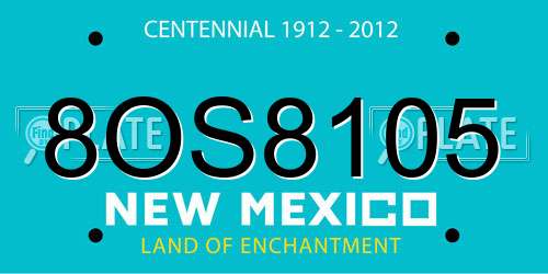 8OS8105 New Mexico License Plate