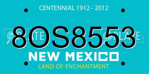 8OS8553 New Mexico License Plate