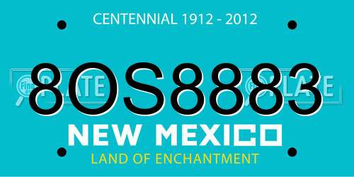 8OS8883 New Mexico License Plate