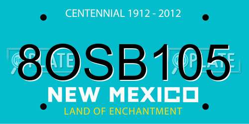 8OSB105 New Mexico License Plate