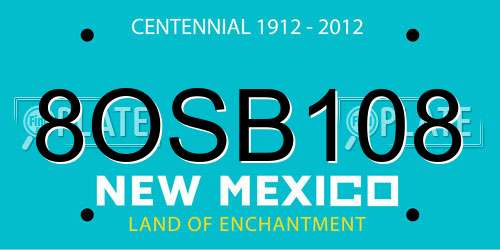 8OSB108 New Mexico License Plate