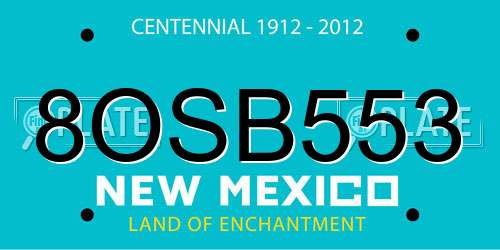 8OSB553 New Mexico License Plate