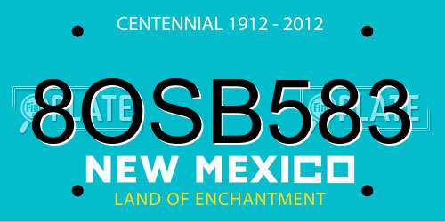8OSB583 New Mexico License Plate