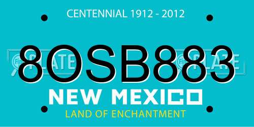 8OSB883 New Mexico License Plate