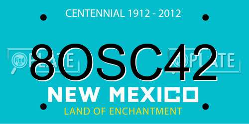 8OSC42 New Mexico License Plate