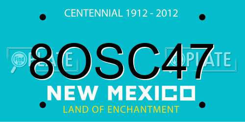 8OSC47 New Mexico License Plate