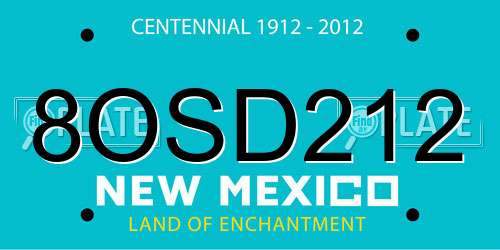 8OSD212 New Mexico License Plate