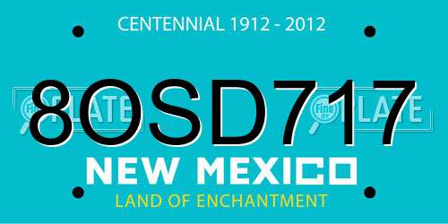 8OSD717 New Mexico License Plate