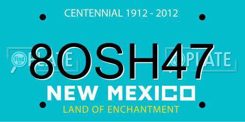 8OSH47 New Mexico License Plate