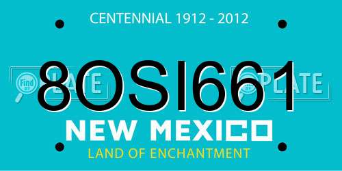 8OSI661 New Mexico License Plate