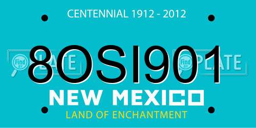 8OSI901 New Mexico License Plate
