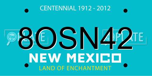 8OSN42 New Mexico License Plate