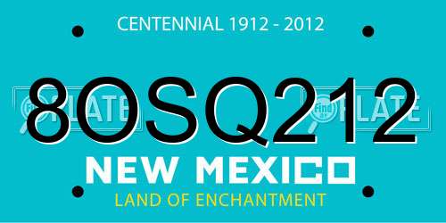 8OSQ212 New Mexico License Plate