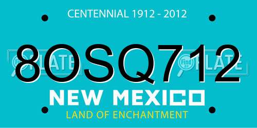 8OSQ712 New Mexico License Plate
