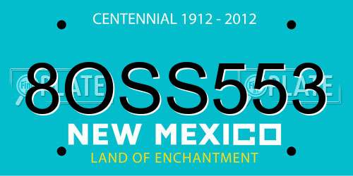 8OSS553 New Mexico License Plate