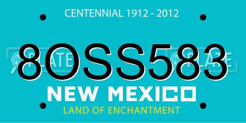 8OSS583 New Mexico License Plate