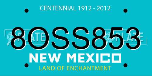 8OSS853 New Mexico License Plate
